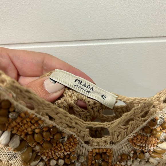 Prada Crochet and Embroidered Dress - Size 42 (US 10/12) - Gently Used - Picture 5 of 10